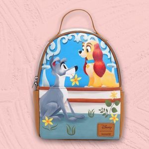 LOUNGEFLY Disney Lady & The Tramp Flower Scene Mini Backpack